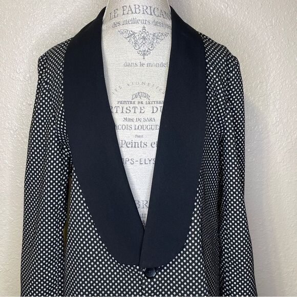 NWT The Limited Lurex Dot Long Line One-Button Blazer Jacket Shawl Collar 14 - Picture 2 of 11